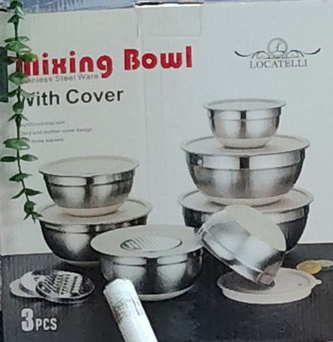 کاسه استیل 3 تیکه درب دار